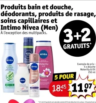 Offre: Produits bain et douche, déodorants, produits de rasage