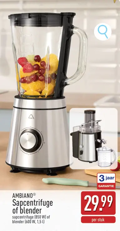 Promotie: Sapcentrifuge of blender