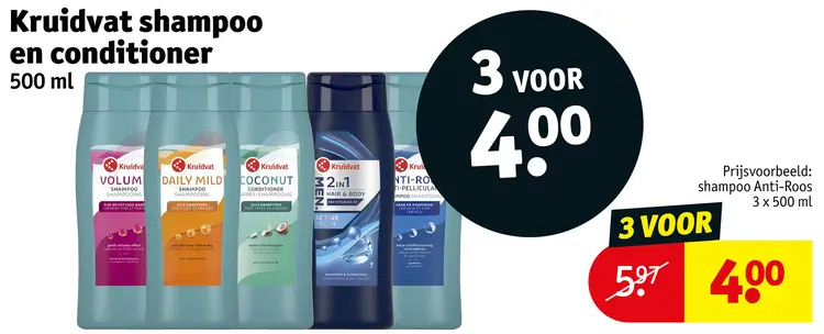 Aanbieding: Kruidvat shampoo en conditioner