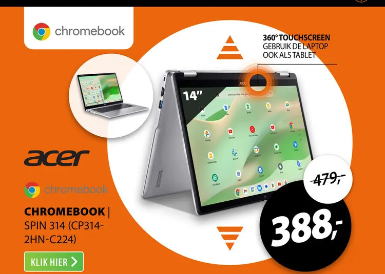 Aanbieding: Acer Chromebook Spin 314 (CP314-2HN-C224)