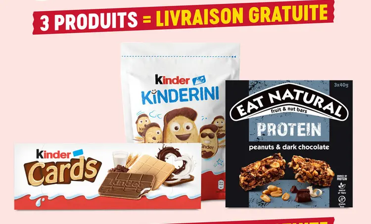 Offre: Kinder Kinderini, Kinder Cards, Eat Natural Protein