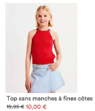 Offre: Top sans manches à fines côtes