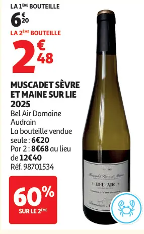 Offre: Muscadet Sèvre et Maine sur Lie 2025