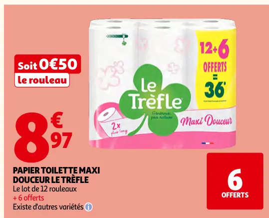 Offre: Papier toilette maxi douceur