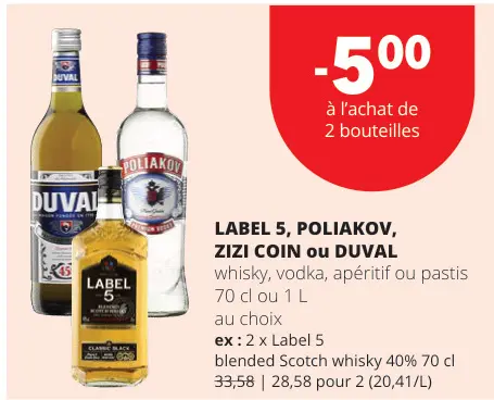 Offre: LABEL 5, POLIAKOV, ZIZI COIN ou DUVAL