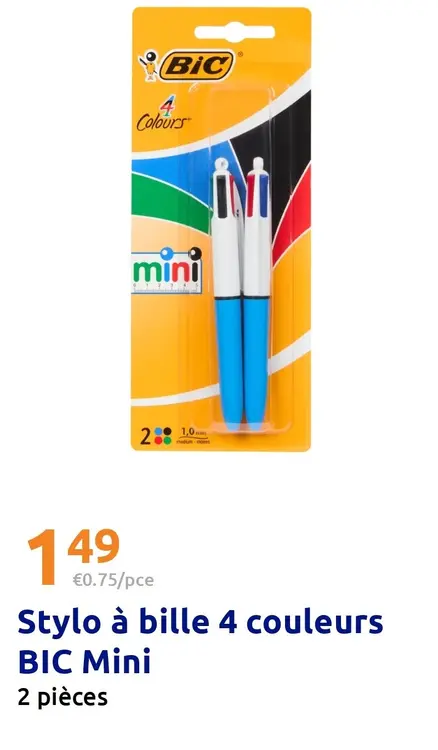 Offre: Stylo à bille 4 couleurs