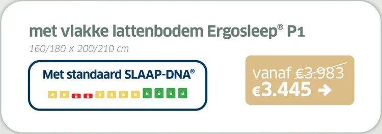 Aanbieding: Complete set met vlakke lattenbodem Ergosleep® P1