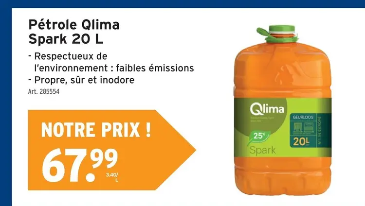 Offre: Pétrole Qlima Spark 20 L