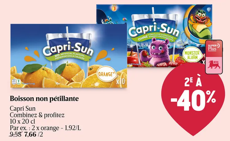 Offre: Boisson non pétillante