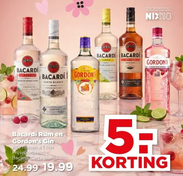 Aanbieding: Bacardi Rum en Gordon's Gin