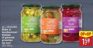 Aanbieding: ALL SEASONS Rode ui, komkommer-blokjes of gemixte groenten