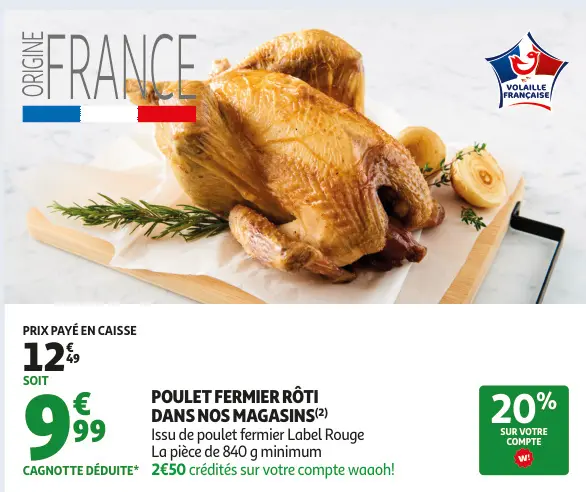 Offre: Poulet fermier rôti