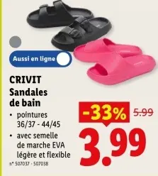 Offre: Sandales de bain