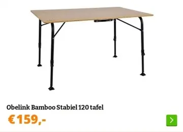 Aanbieding: Obelink Bamboo Stabiel 120 tafel
