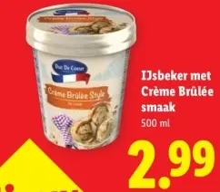 Aanbieding: IJsbeker met Crème Brûlée smaak