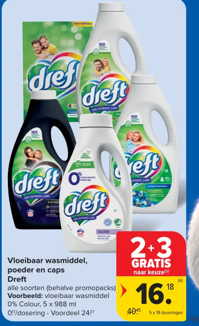 Aanbieding: Vloeibaar wasmiddel, poeder en caps