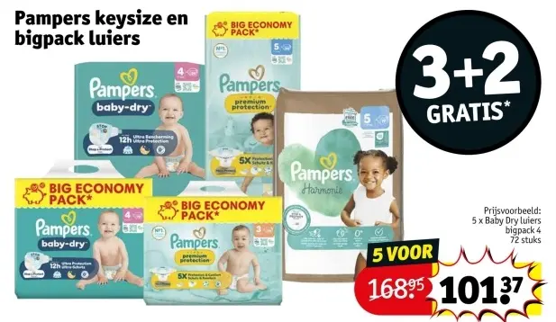 Promotie: Keysize en bigpack luiers
