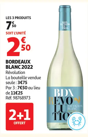 Offre: BORDEAUX BLANC 2022 Révolution