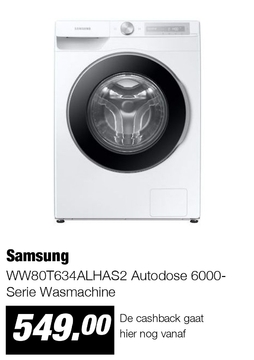 Aanbieding: WW80T634ALHAS2 Autodose 6000-Serie Wasmachine