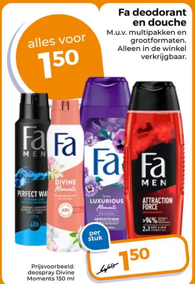Aanbieding: deodorant en douche