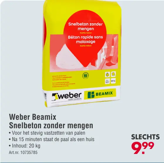 Aanbieding: Snelbeton zonder mengen