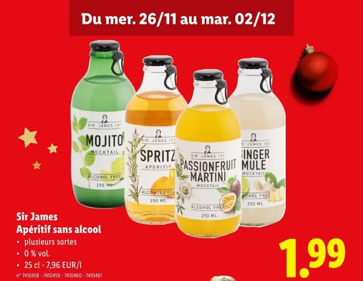 Offre: Apéritif sans alcool