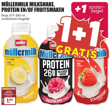 Aanbieding: Milkshake, protein en/of fruitsmak