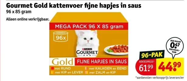 Aanbieding: Gourmet Gold kattenvoer fijne hapjes in saus