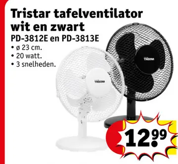 Aanbieding: Tristar tafelventilator wit en zwart