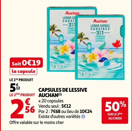 Promotie: Capsules de lessive caraïbes