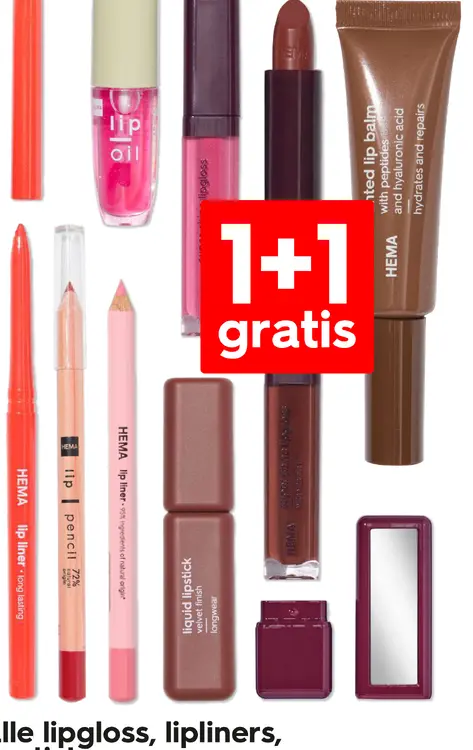 Promotie: Lipgloss, Lipliners, Lip Oil, Lip Balm, Liqui