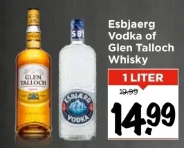 Aanbieding: Esbjaerg Vodka of Glen Talloch Whisky