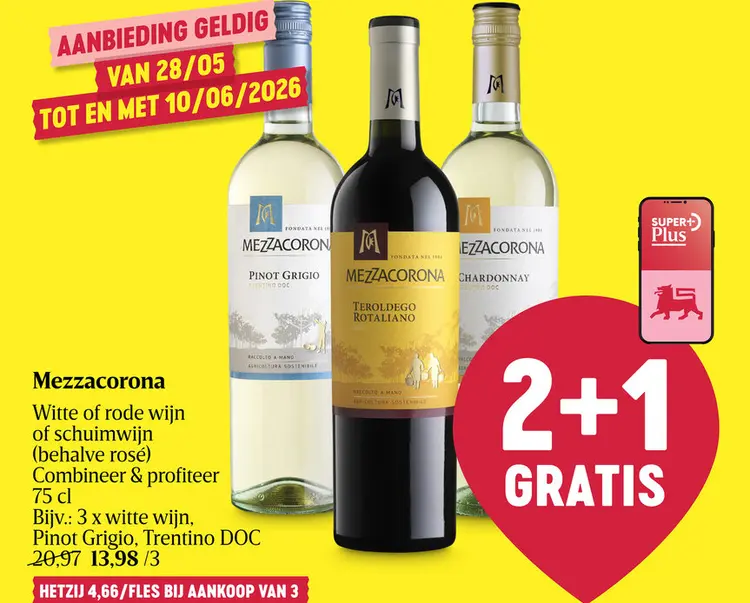 Promotie: Mezzacorona Witte of rode wijn of schuimwijn 