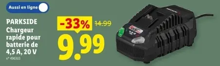 Offre: Chargeur rapide pour batterie de 4,5 A 20V