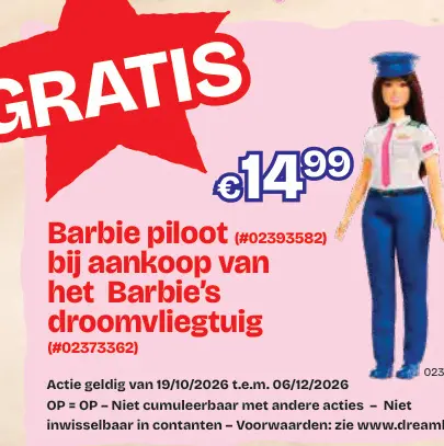 Promotie: Barbie piloot bij aankoop van het Barbie's dr