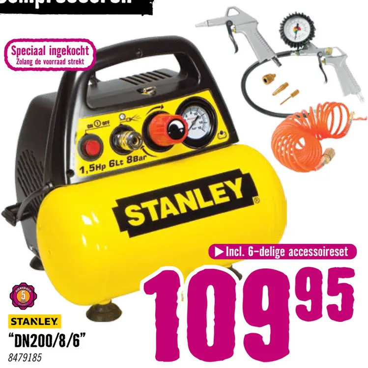 Aanbieding: Compressor DN200/8/6 (incl. 6-delige accessoireset)