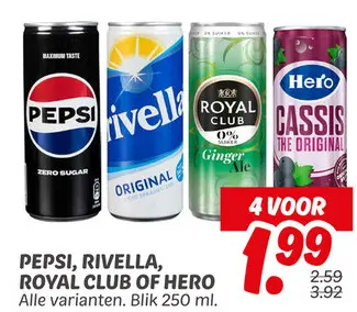 Aanbieding: Pepsi, Rivella, Royal Club of Hero