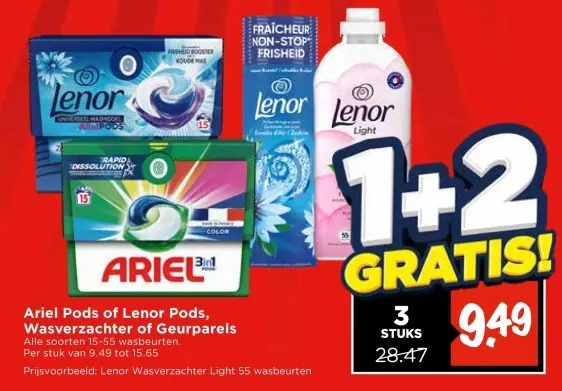 Aanbieding: Ariel Pods of Lenor Pods, Wasverzachter of Geurparels