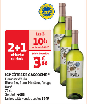 Aanbieding: IGP CÔTES DE GASCOGNE Domaine d'Aula Blanc Se