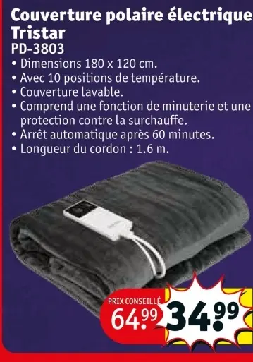 Offre: Couverture polaire électrique