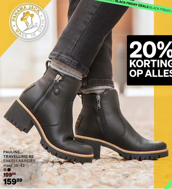 Aanbieding: Panama Jack Pauline Travelling B2 Enkellaarsjes Enkellaarsjes - zwart