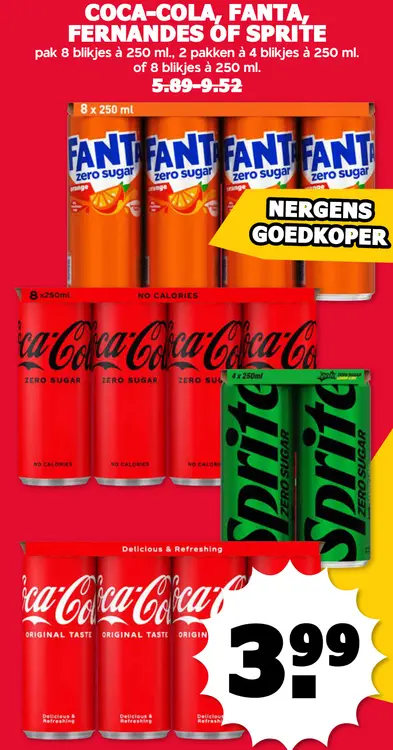 Aanbieding: Fanta, Coca-Cola, Sprite