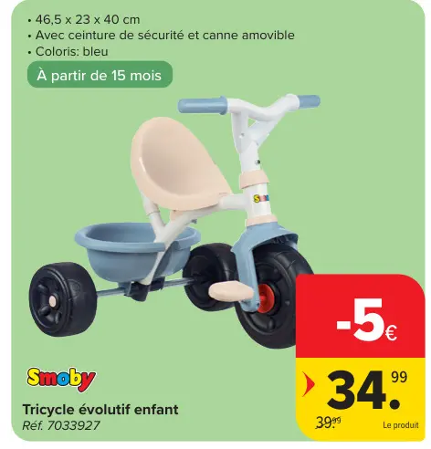 Offre: Tricycle évolutif enfant