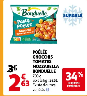 Offre: Poêlée gnocchis tomates mozzarella