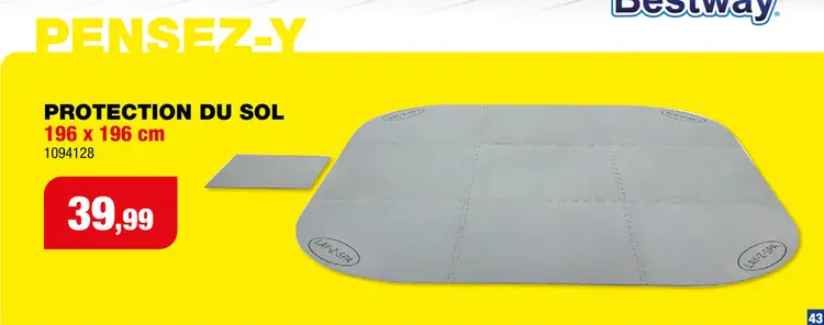 Offre: Bestway protection de sol spa gris
