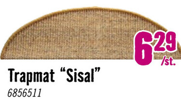 Aanbieding: Trapmat Sisal donkernatuur 16x56 cm + 4 cm omslag trapkant