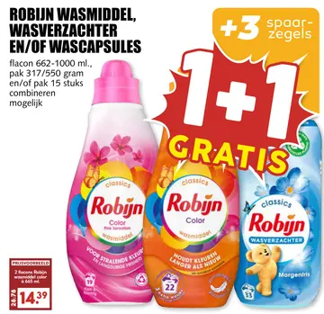 Aanbieding: ROBIJN WASMIDDEL, WASVERZACHTER EN/OF WASCAPSULES