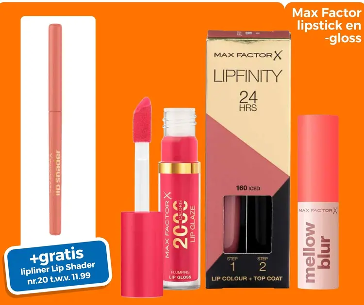 Aanbieding: Max Factor lipstick en -gloss