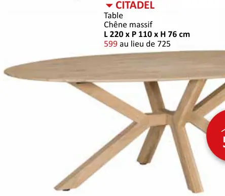 Offre: Table Chêne massif