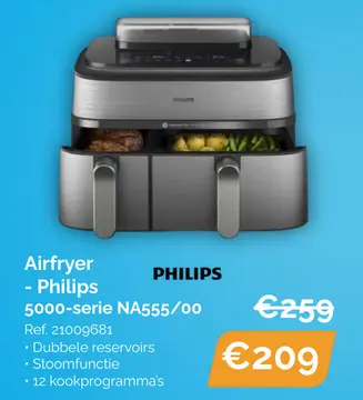 Aanbieding: Airfryer - Philips 5000-serie NA555/00